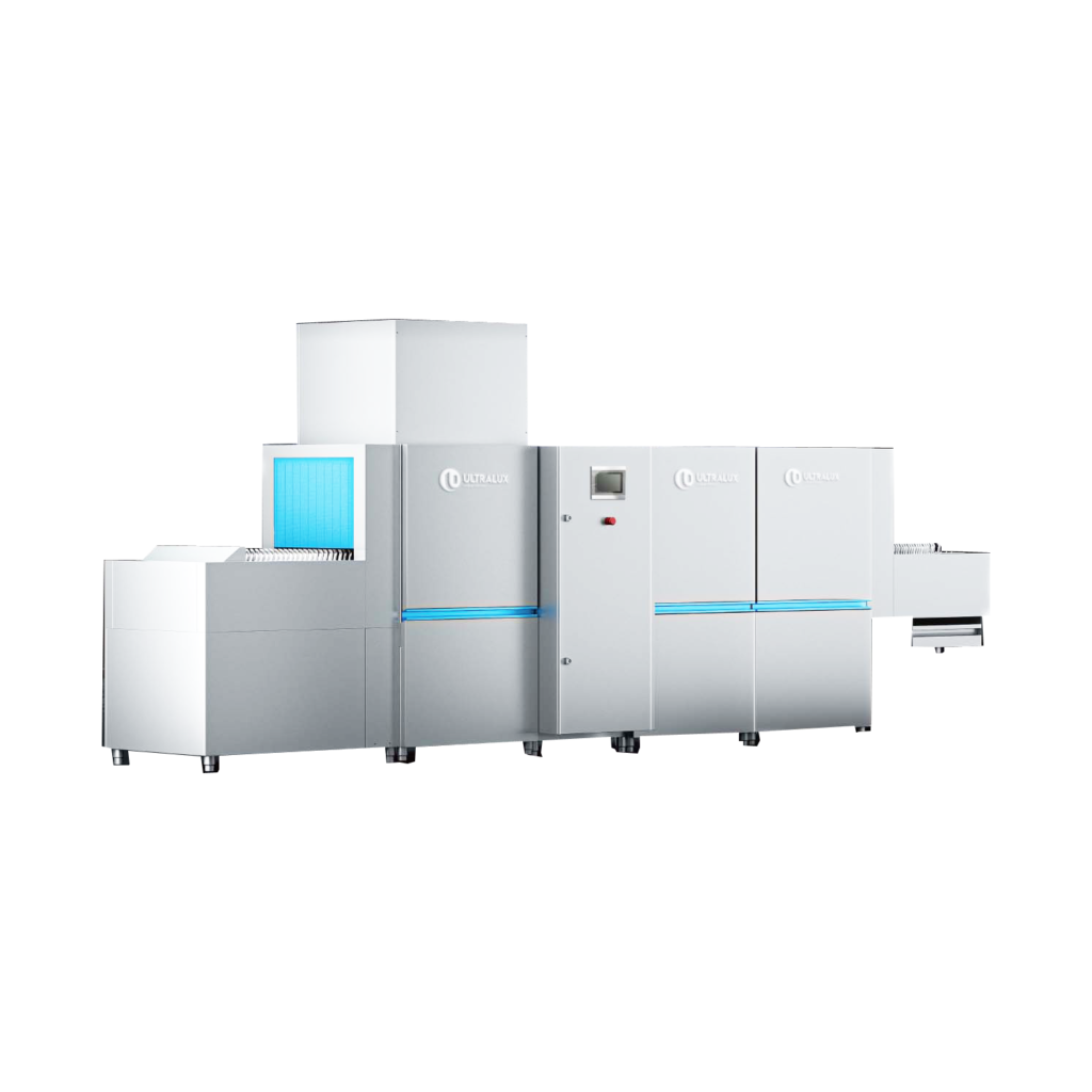 F13 flight type dishwasher, a high-efficiency cleaning machine perfect for commercial kitchens and a great option for commercial dishwasher suppliers in Malaysia.